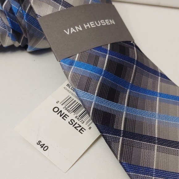 Van Heusen Shaded Round Table Pattern Tie - Picture 3 of 5